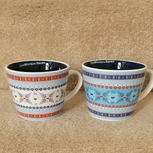 Fair Isle Mugs - Blue and Orange
